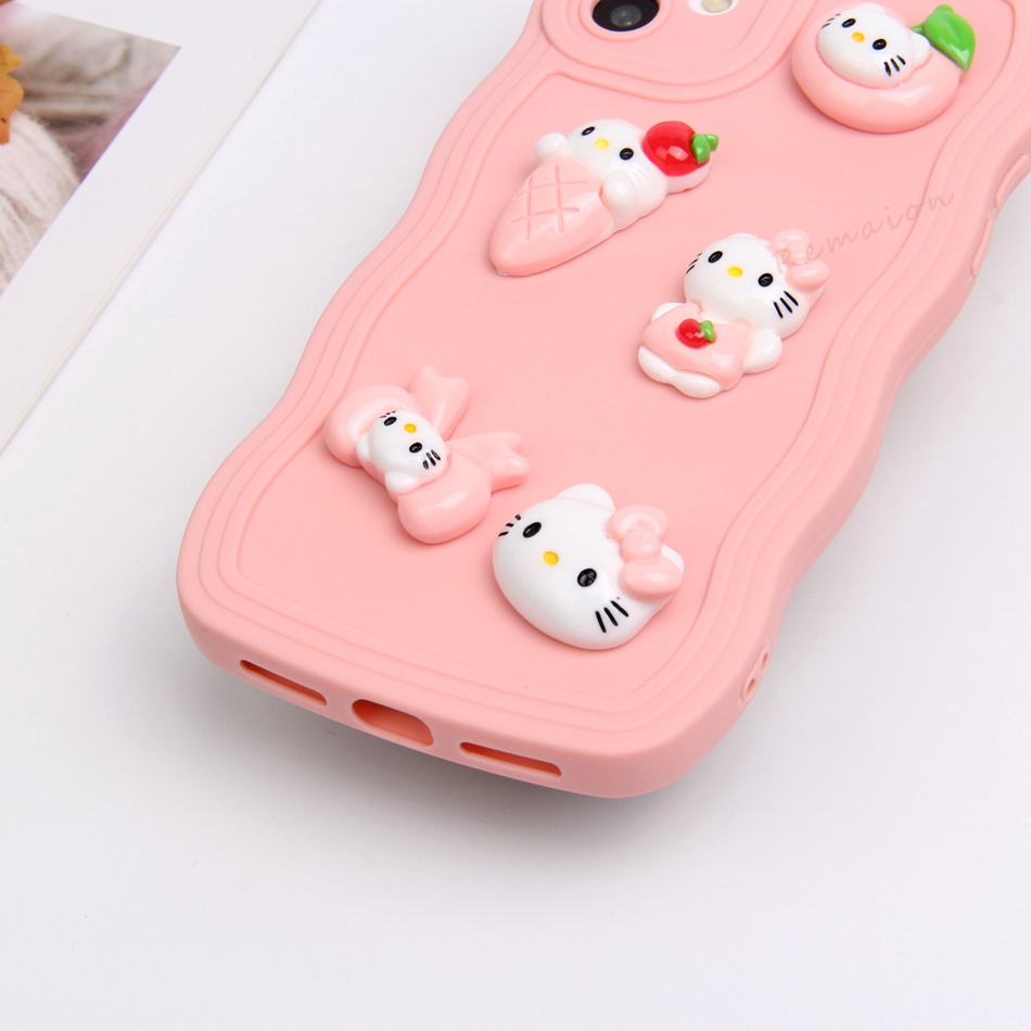 Ốp Điện Thoại Silicon Mềm Hình Kitty 3D Cho iPhone 11 12 13 14 Pro MAX + Mini X XR XS MAX 6 S 7 8 + SE 2020 11Pro 12pro 13Pro