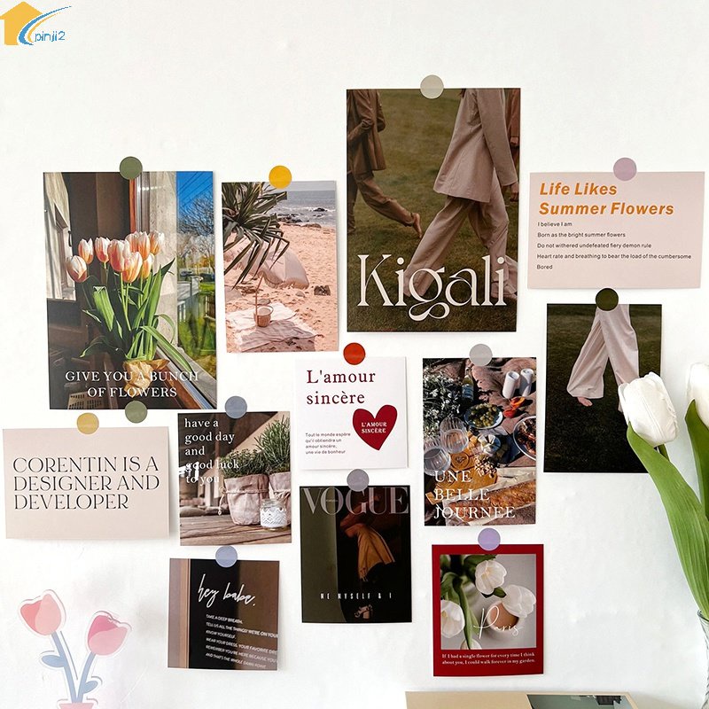 Tấm Bưu Thiếp Trang Trí Tường In Hình Hoa Tulip Phong Cách Retro