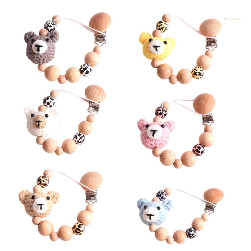 Haha Giá Đỡ Núm Vú Giả Dệt Kim Hình Chú Gấu Đáng Yêu Phù Hợp Với Mọi Răng Miệng Cho Bé Trai Bé Gái