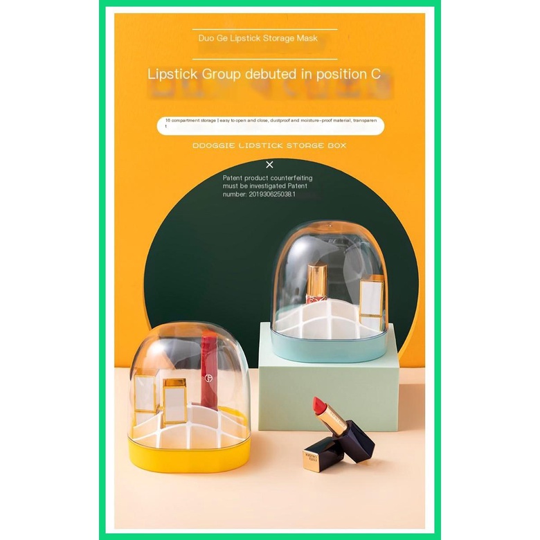 Hộp Đựng Son Môi Trong Suốt Chống Ẩm Có Nắp Đậy Tiện Dụng