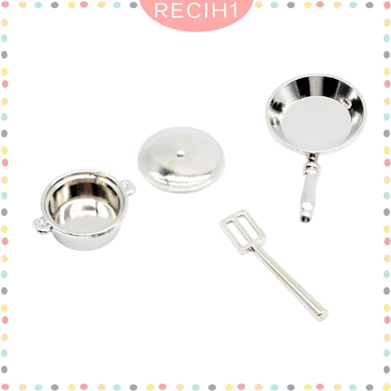 Set 4 Dụng Cụ Nấu Ăn Tỉ Lệ 1 / 12 Trang Trí Nhà Búp Bê