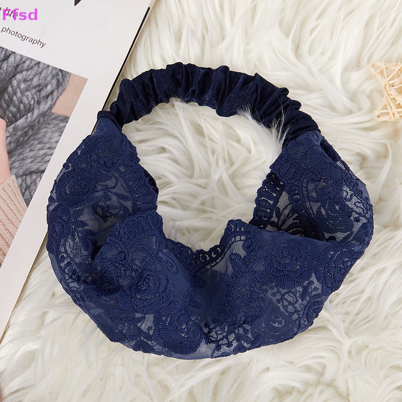 {Ffsd} Băng Đô Cài Tóc Vải Ren Trắng Mỏng Thoáng Khí Thêu Họa Tiết Thời Trang Đơn Giản * Bán Chạy