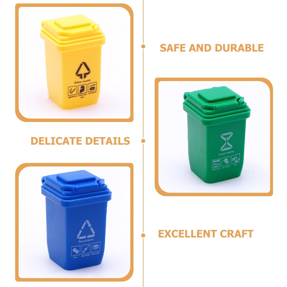 Set 5 Thùng Rác Mini Đồ Chơi Cho Nhà Búp Bê