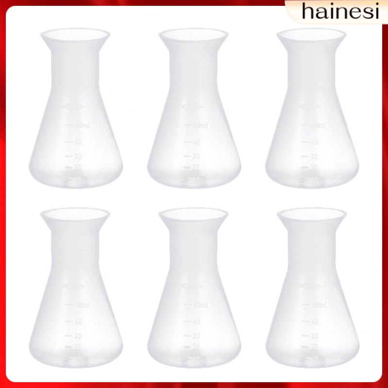 Set 6 Bình Thủy Tinh Bằng Nhựa Chân Không Hình Nón Cho Phòng Thí Nghiệm