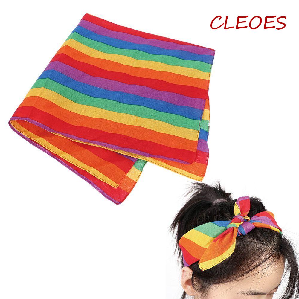 Băng Đô Cotton Hình Vuông Thấm Hút Mồ Hôi Màu Sắc Cầu Vồng DIY