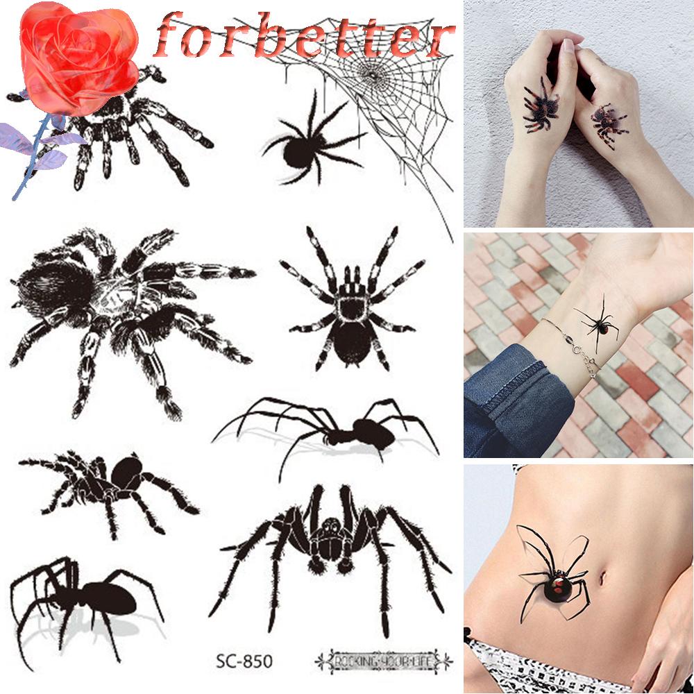 Hình Xăm Dán Hình Nhện 3D Chống Thấm Nước Thân Thiện Với Môi Trường Phong Cách Halloween