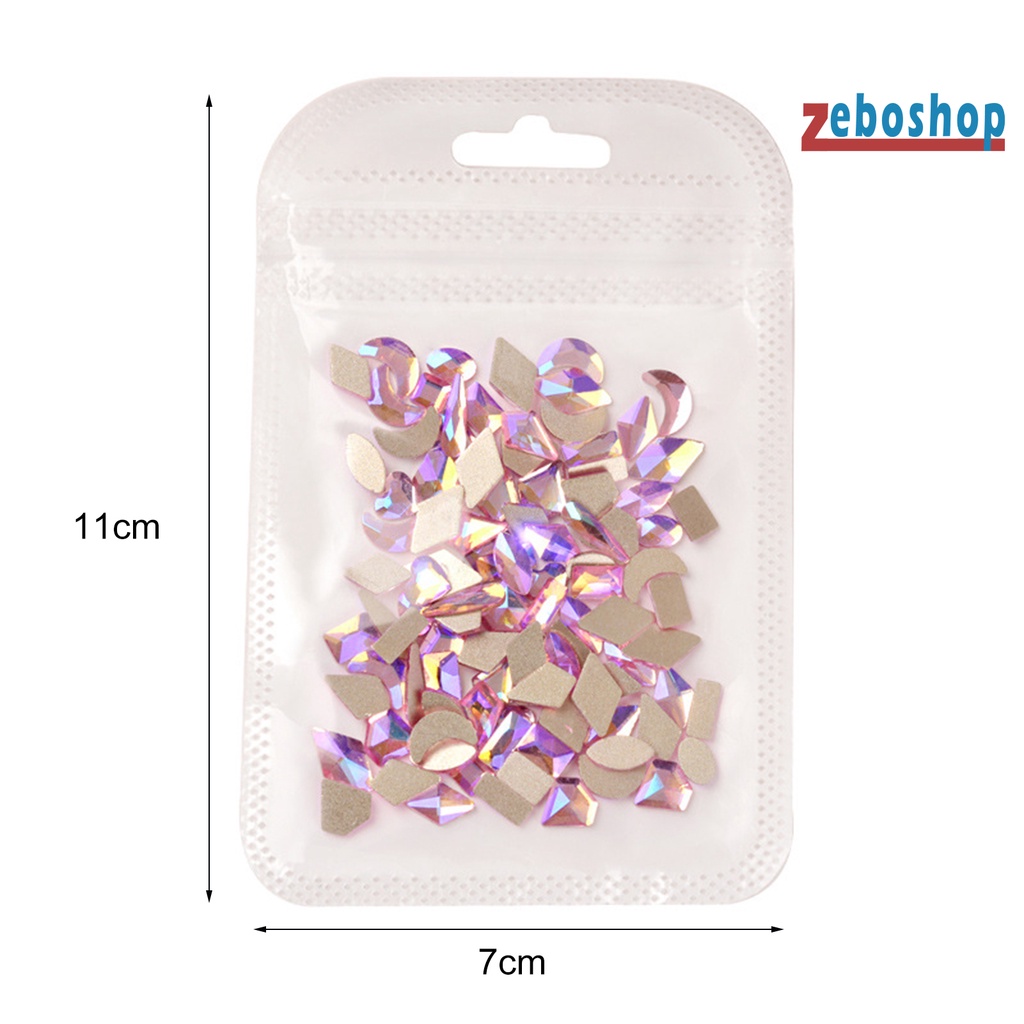 Set 100 Hạt Đá 3D Nhiều Kích Cỡ Trang Trí Móng Nghệ Thuật DIY