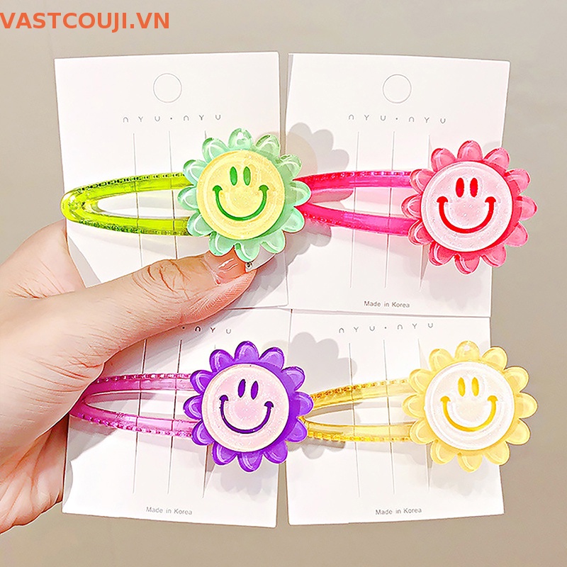 Kẹp Tóc Hình Hoa Hướng Dương Màu Kẹo Ngọt Trong Suốt Xinh Xắn Cho Bạn Gái VN