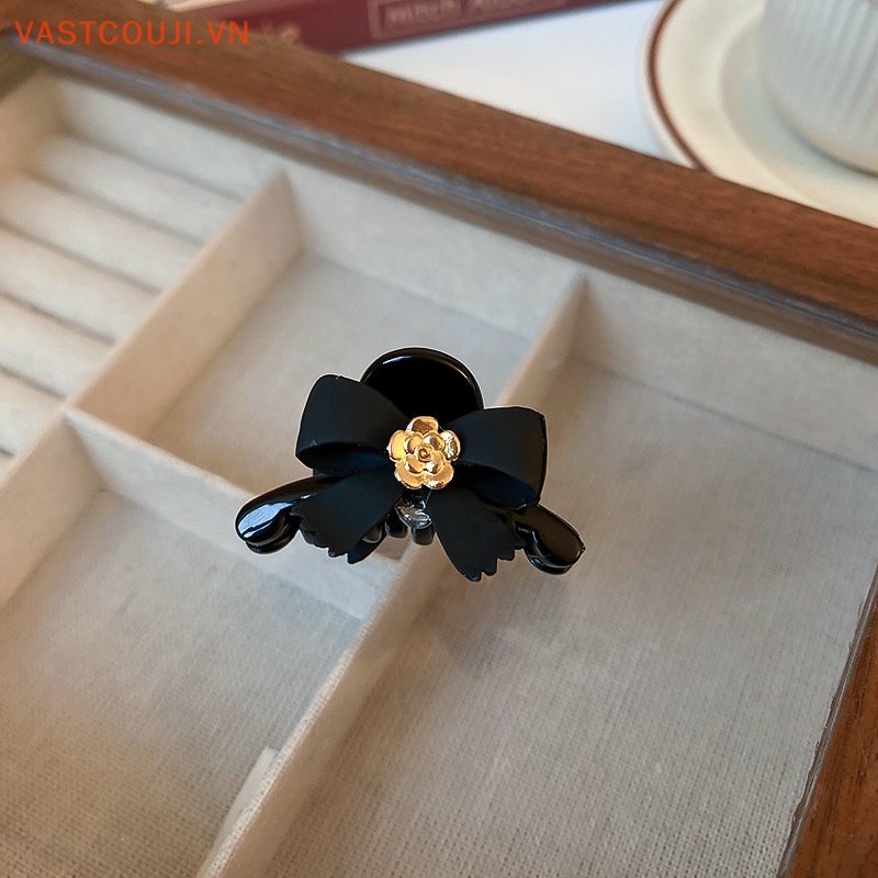 Kẹp Tóc Nơ Mini Màu Đen Thời Trang 2023 Cho Nữ