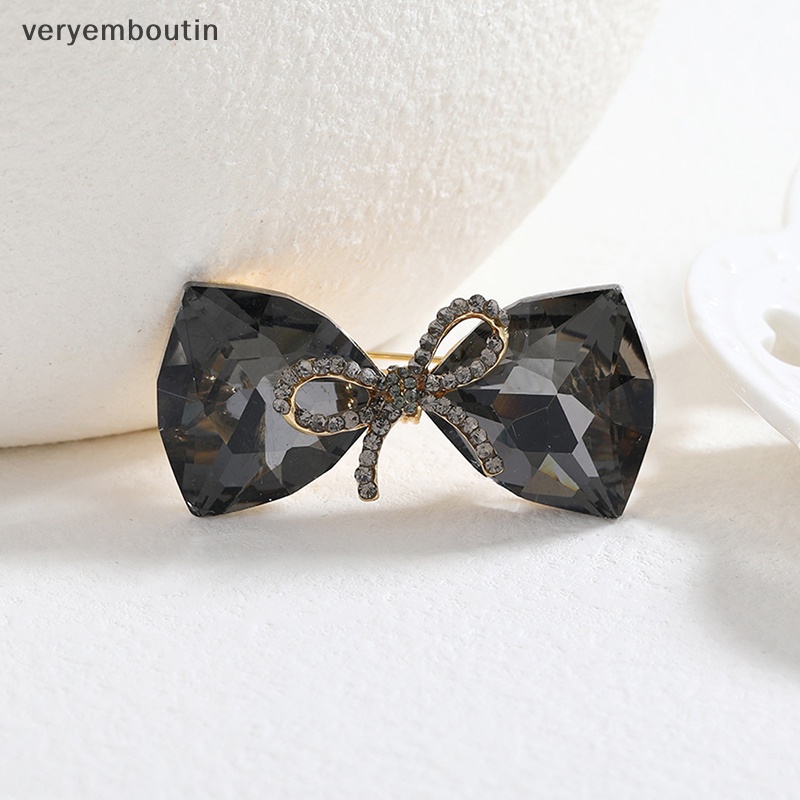 Ghim Cài Áo Hình Nơ Đính Đá Pha Lê / Ngọc Trai Thời Trang Cho Nữ