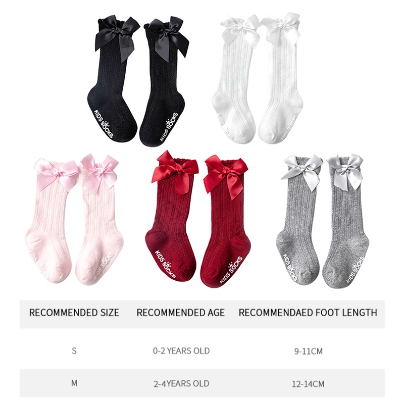 Tất Dài Ngang Gối Vải Cotton Mềm Mại Dễ Thương Cho Bé