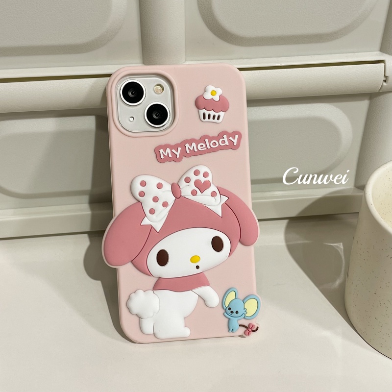 Ốp Điện Thoại Silicon Mềm Chống Sốc Chống Rơi Thân Thiện Với Da Hình Búp Bê 3D Dễ Thương Cho iPhone 14 13 12 11 Pro Max 14 Plus