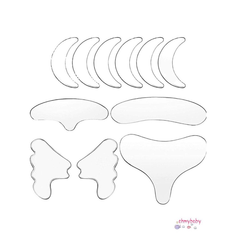[InStock] 11 Chiếc Có Thể Tái Sử Dụng Silicone Xóa Nhăn Miếng Dán Trán Mặt Mắt Lót Chống Lão Hóa Da Nâng Chăm Sóc Cường Lực [Z/14]