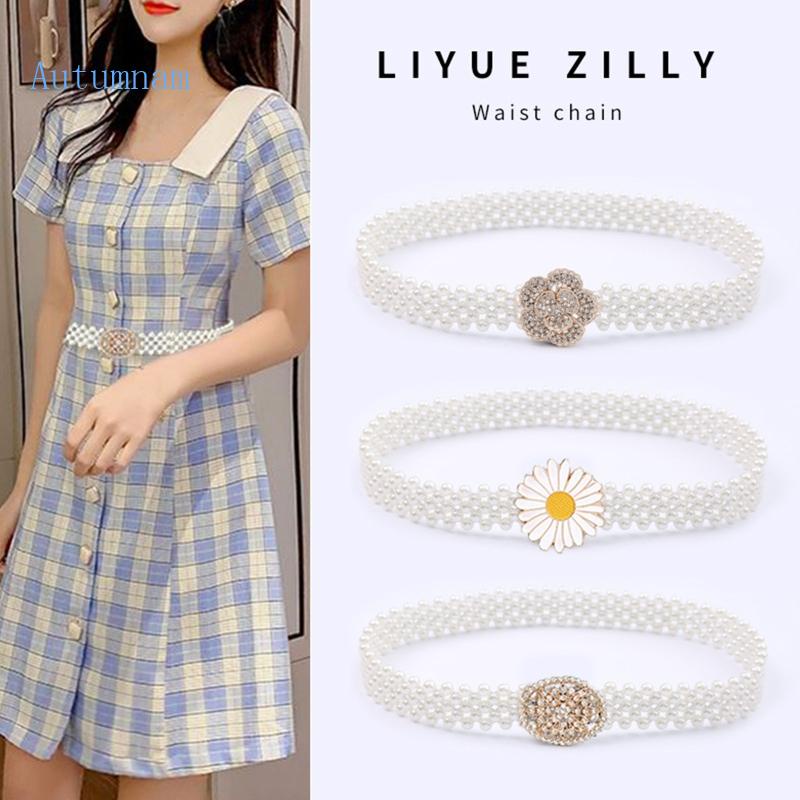 Dây Thắt Lưng Co Giãn Đính Ngọc Trai Trang Trí Cho Đám Cưới