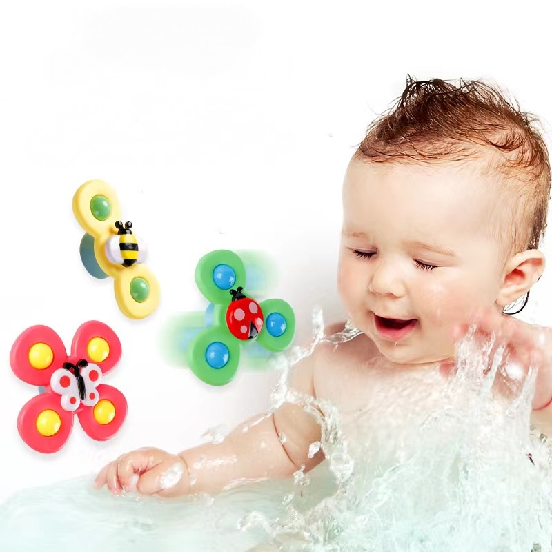 Đồ Chơi Bồn Tắm Hình Chú Ong Nhỏ Có Giác Hút Xoay Tròn Dễ Thương Cho Bé