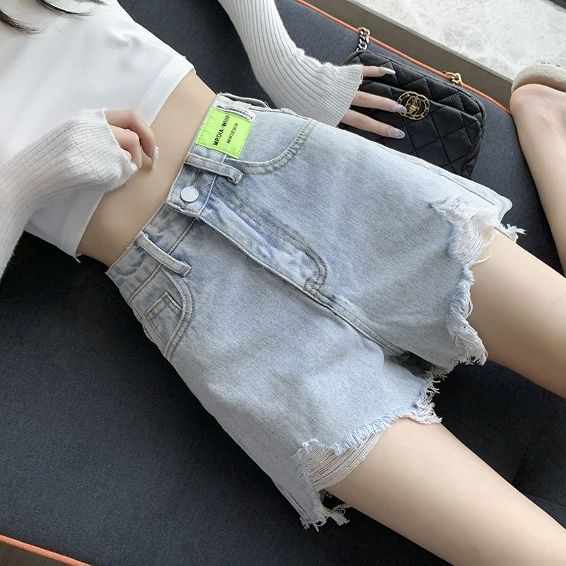 Quần Short denim Dáng Chữ A Lưng Cao Thời Trang Xuân Hè 2023 Mới Cho Nữ