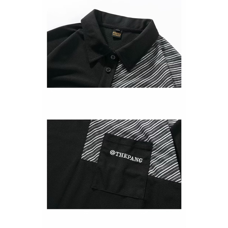 Áo polo Màu Đen Tay Ngắn Dáng Rộng Có Size Lớn XXL-8XL Dành Cho Nam Giới