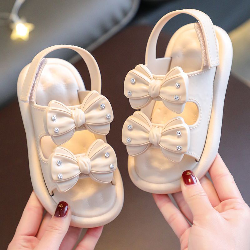 Xăng đan Đế Mềm Đính Nơ Hoa Xinh Xắn Cho Bé Gái