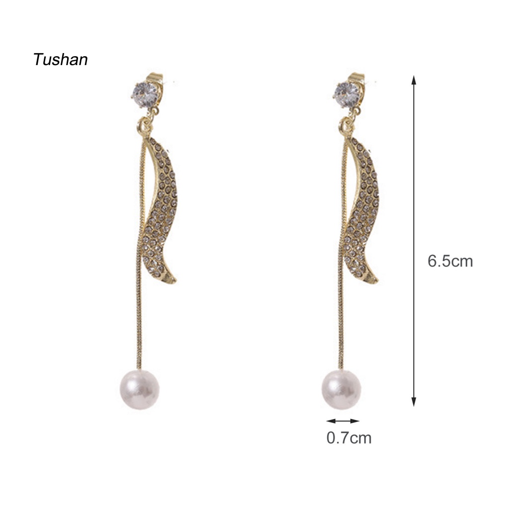 1 Đôi Bông Tai Hình Học Tua Rua Lấp Lánh Phong Cách Hàn Quốc