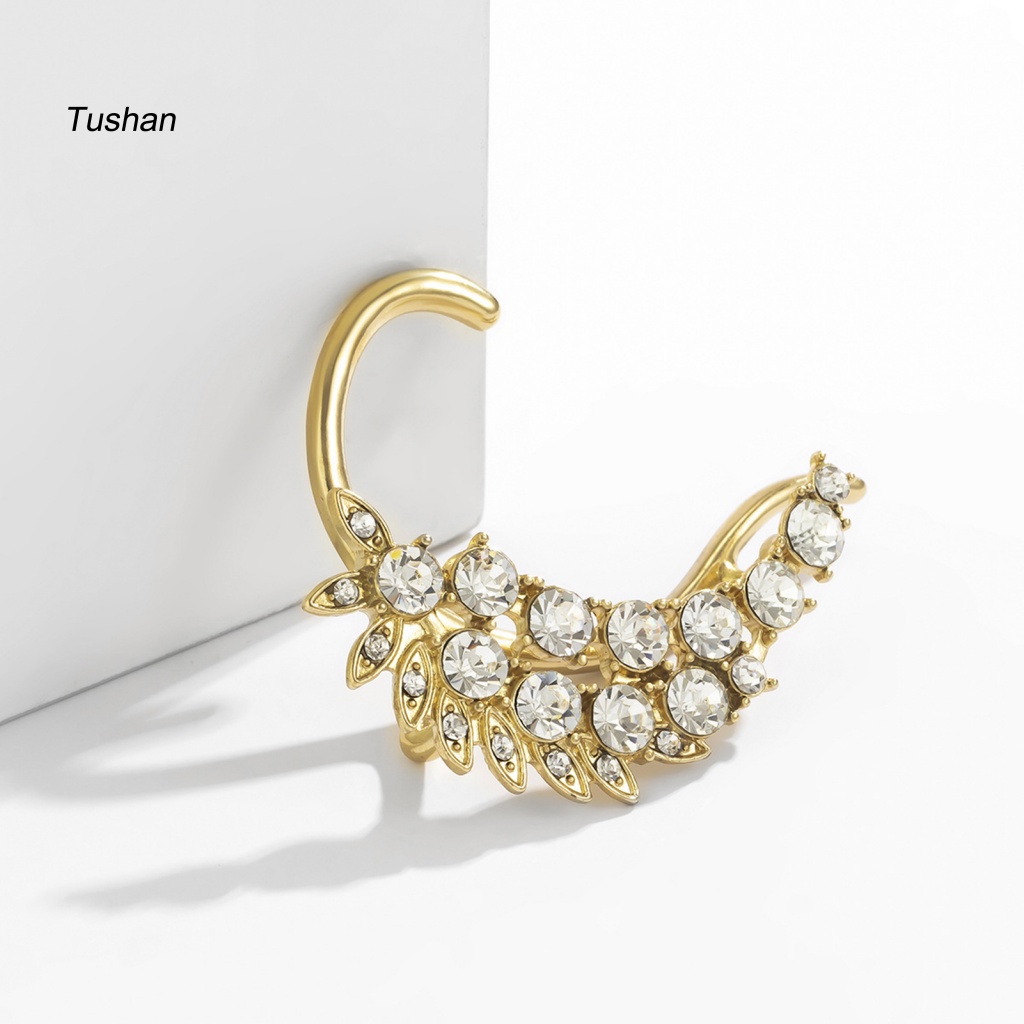 Khuyên Vành Tai Hình Đuôi Cá 3D Đính Đá Thời Trang Cho Nữ