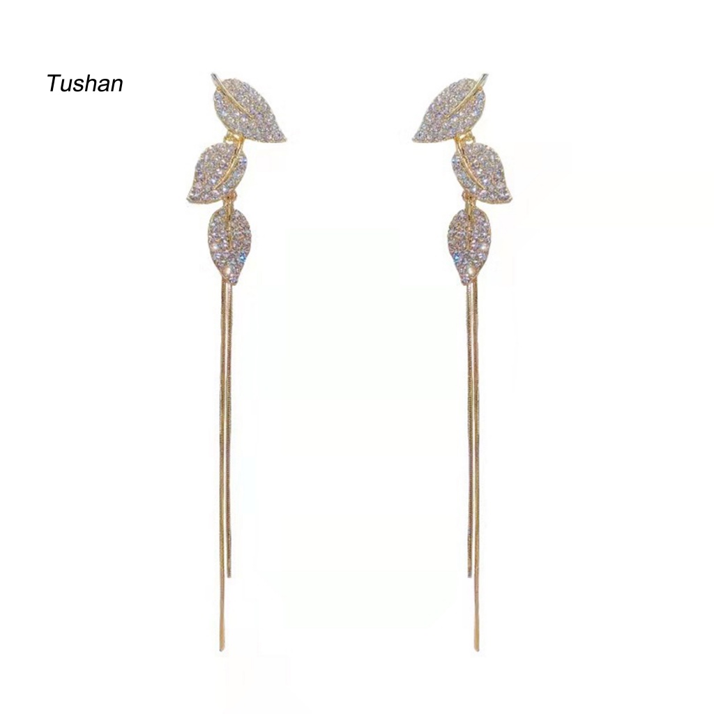 1 Đôi Bông Tai Dáng Dài Hình Chiếc Lá Phong Cách Ins Dành Cho Nữ