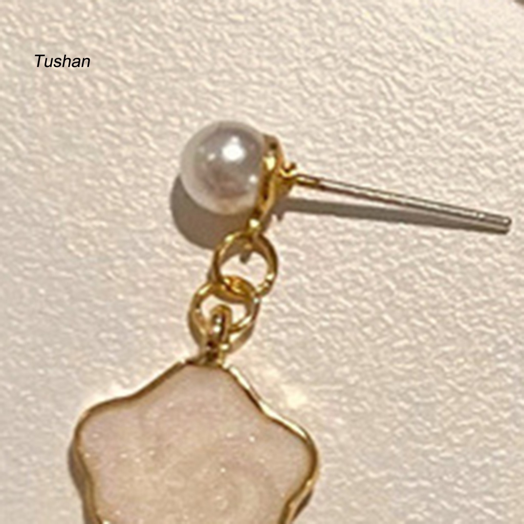 1 Đôi Bông Tai Hình Đám Mây Đính Ngọc Trai Giả Dễ Thương