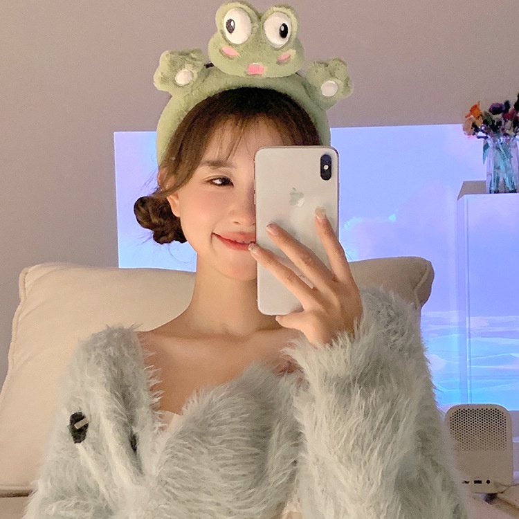 Băng đô cài tóc rửa mặt Hình Ếch Hoạt Hình Dễ Thương CHLINS