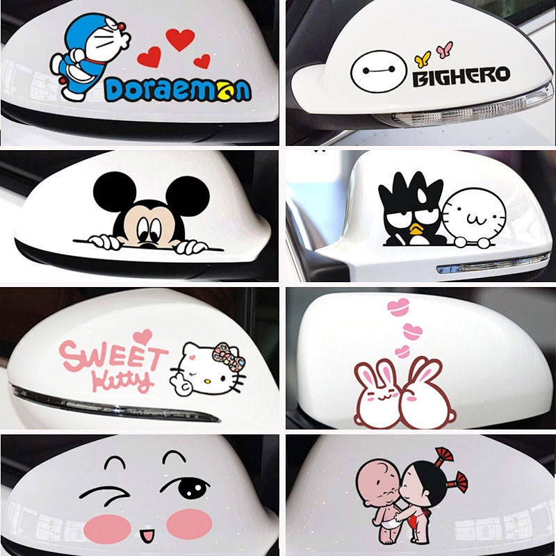 Rearview Mirror Bumper Stickers Automobile Sticker Bumper Stickers Paper Covering Scratches Creative Personality Reflector Rearview Mirror Decorative Garland Universal F2TB