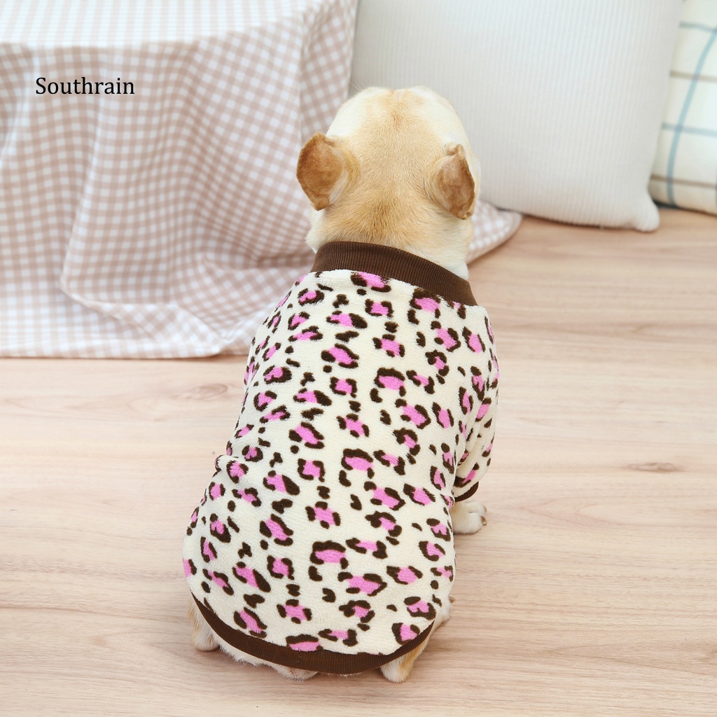 Áo Sweater Giữ Ấm Co Giãn Tốt In Họa Tiết Da Báo Cho Cún Cưng