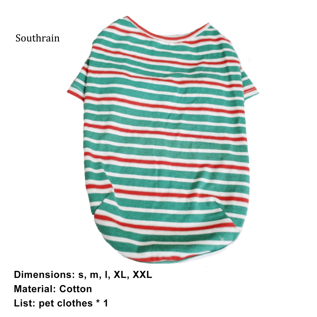 Áo Thun Mỏng Hai Lớp Co Giãn Họa Tiết Sọc Dành Cho Cún Cưng