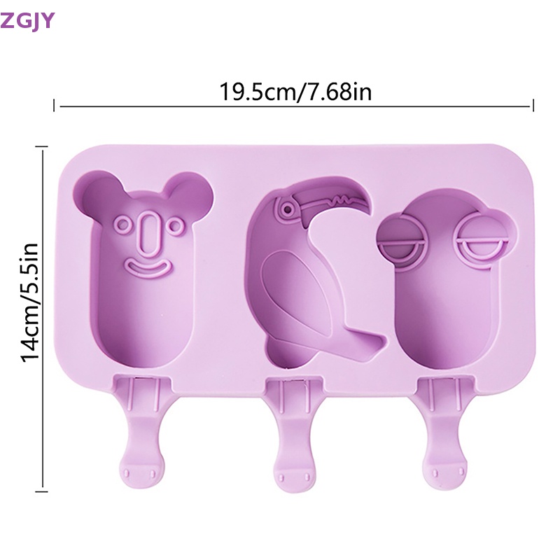 Khuôn Silicon Làm Kem Que Hình Động Vật Hoạt Hình Dễ Thương Mới