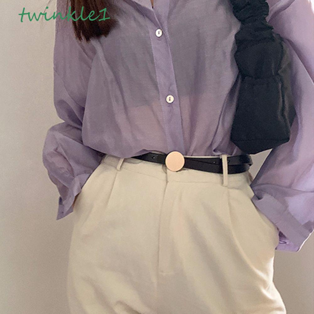 Thắt Lưng Khóa Kim Loại Phong Cách Hàn Quốc Cho Nữ