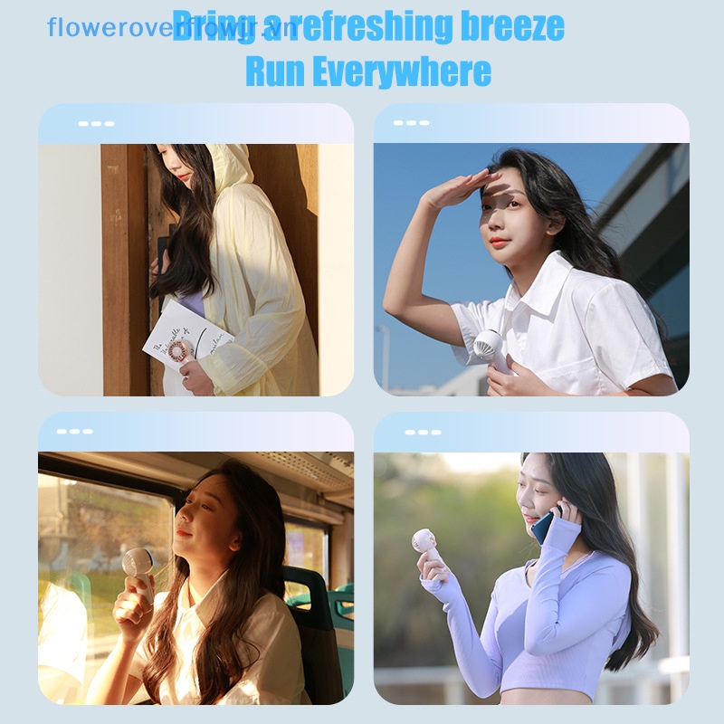 Quạt Mini Cầm Tay 500 Mah Không Ồn Có Thể Sạc Lại Bằng Cổng USB Nhiều Màu Sắc