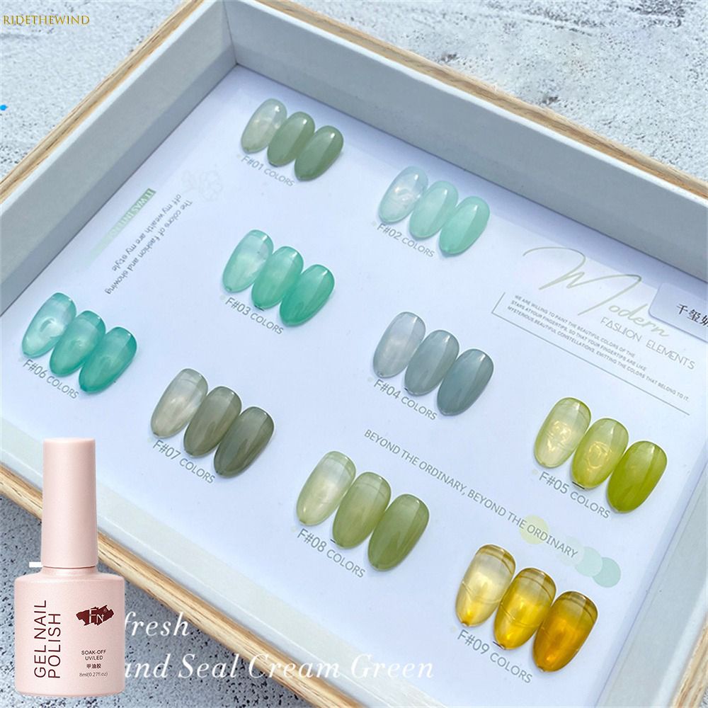 【Cod】fn 9 Màu Thủy Tinh Thạch Gel Sơn Móng Tay Màu Xanh Lá Cây Bán Trong Suốt Gel Sơn Móng Tay Sơn Móng Tay Sơn Móng Tay Gel UV Bán Vĩnh Viễn Cho Tiệm Làm Móng 8ml