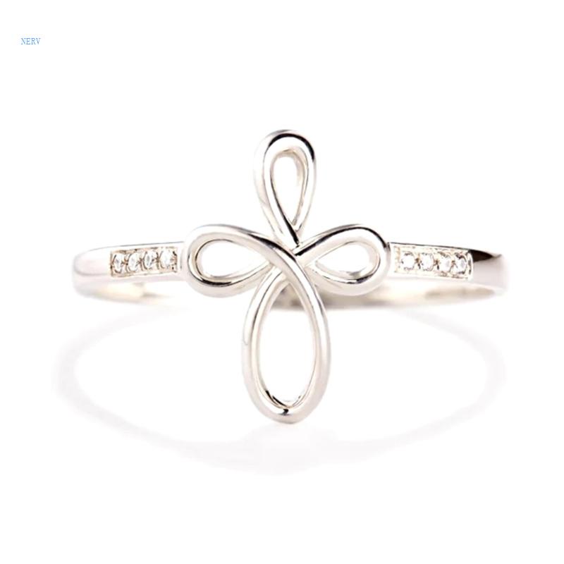 Nhẫn Hở Đính Đá Zircon Chất Liệu Hợp Kim Có Thể Điều Chỉnh