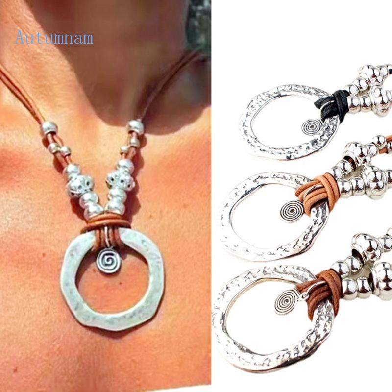 Vòng cổ Choker Mặt Tròn Phong Cách Hippy Gypsy