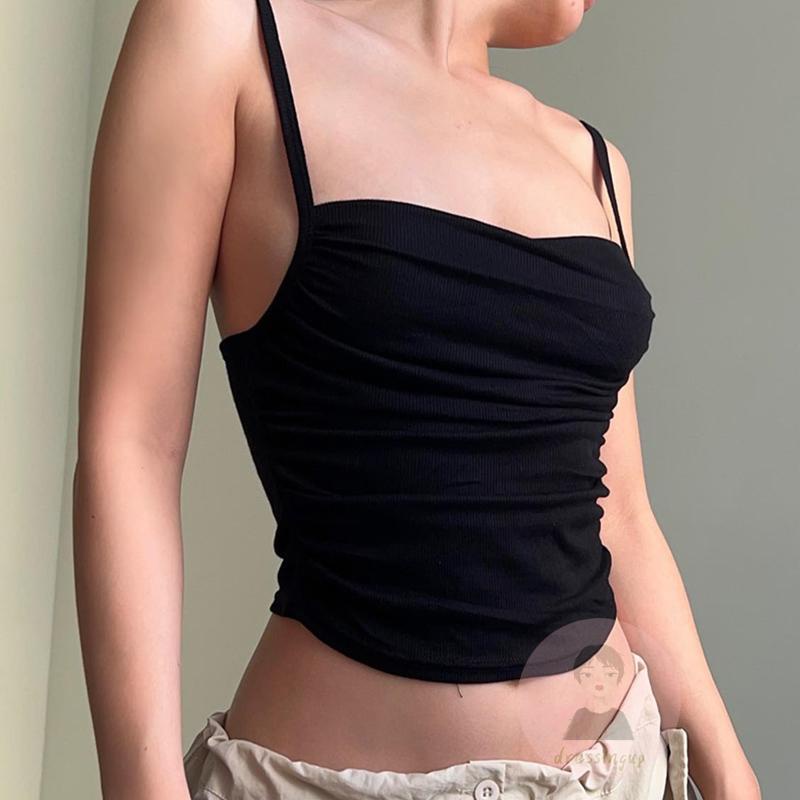 Áo Tank Top Hai Dây Màu Sắc Thời Trang Mùa Hè Cho Nữ