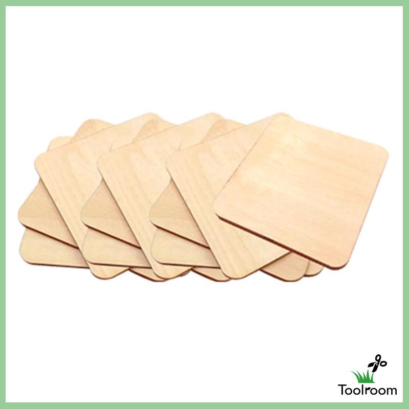 Set 10 Tấm Gỗ Trơn Hình Vuông 7x7cm Làm Đồ Thủ Công DIY Đa Ứng Dụng