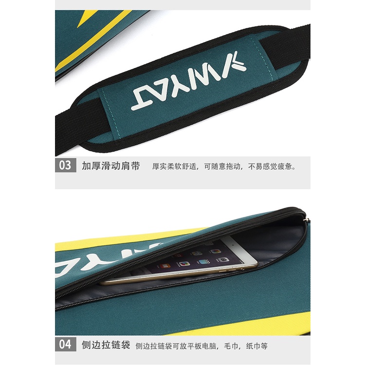 Set 3 Túi Đựng Vợt Cầu Lông / Tennis Đeo Vai Dành Cho Nam Và Nữ