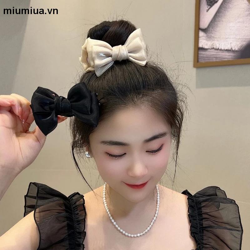 Miumiua🔮Kẹp Tóc Đính Nơ / Quả Bông Xinh Xắn Thời Trang Cho Nữ