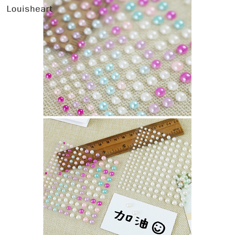 Set 165 Miếng Dán Hình Bán Nguyệt Đính Ngọc Trai Trang Trí Sổ Tay DIY