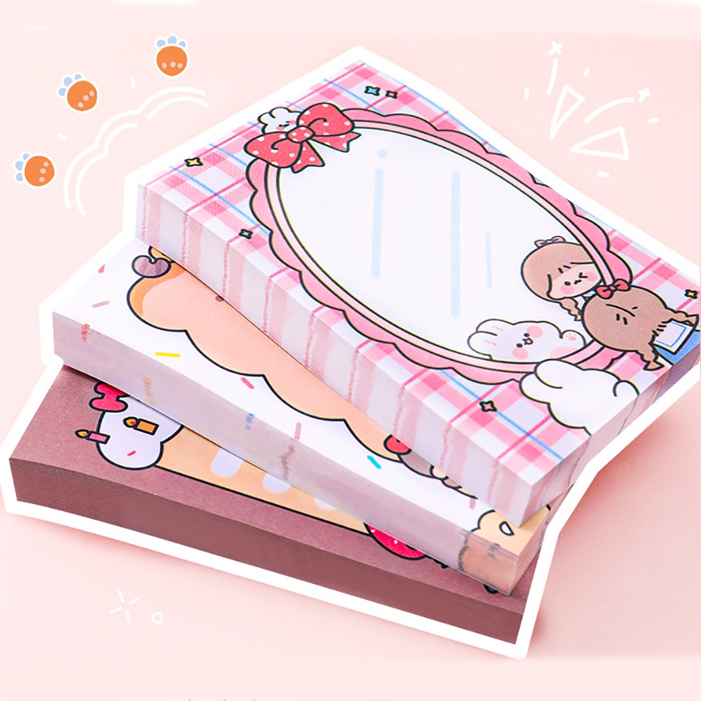 Bộ 80 Tờ Giấy Ghi Chú Họa Tiết Hoạt Hình Dễ Thương Dành Cho Học Sinh