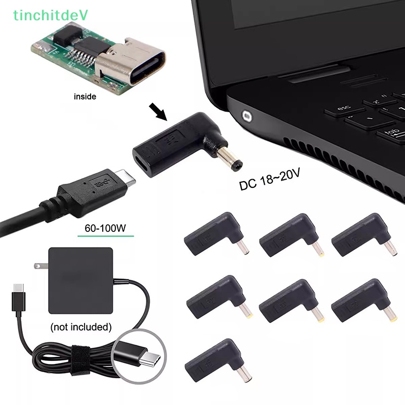 Đầu Chuyển Đổi Nguồn Điện 100W USB Type C Sang Dc Chuyên Dụng Cho Laptop