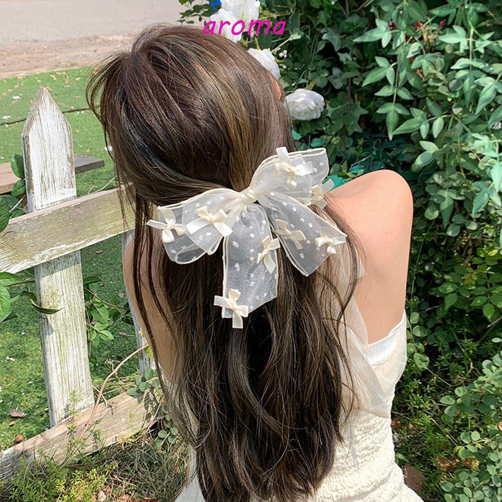 Kẹp Tóc Nơ Họa Tiết Chấm Bi Phong Cách Hàn Quốc Thanh Lịch Dành Cho Nữ