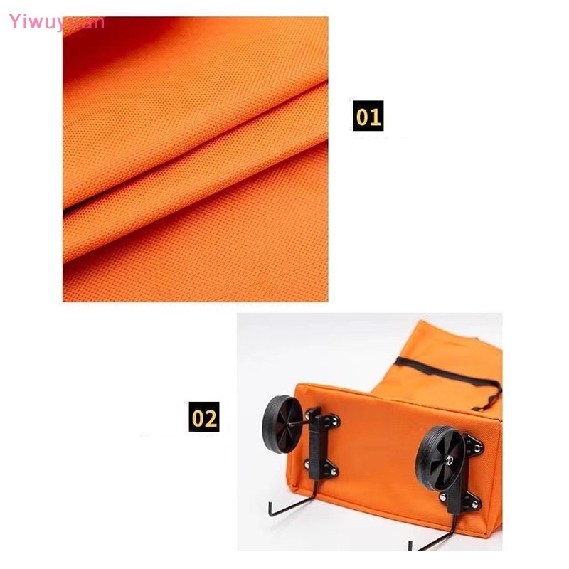 < Yiwuyuan > Túi Mua Sắm Bằng Nylon Có Bánh Xe Kéo Mở Rộng Tái Sử Dụng Được Mới