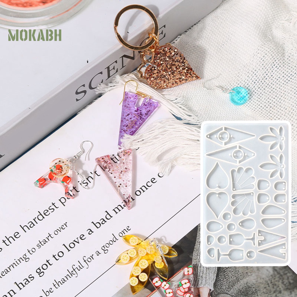 Khuôn Silicone Hình Lá Phong / Trái Tim / Hình Học Làm Bông Tai DIY