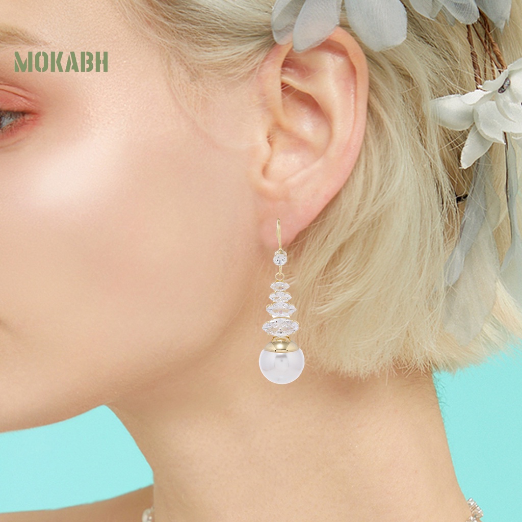 [Mới] 2 Bông Tai Đính Ngọc Trai Giả Bằng Đồng Phong Cách Trung Hoa Tinh Tế Dễ Phối Đồ Cho Nữ