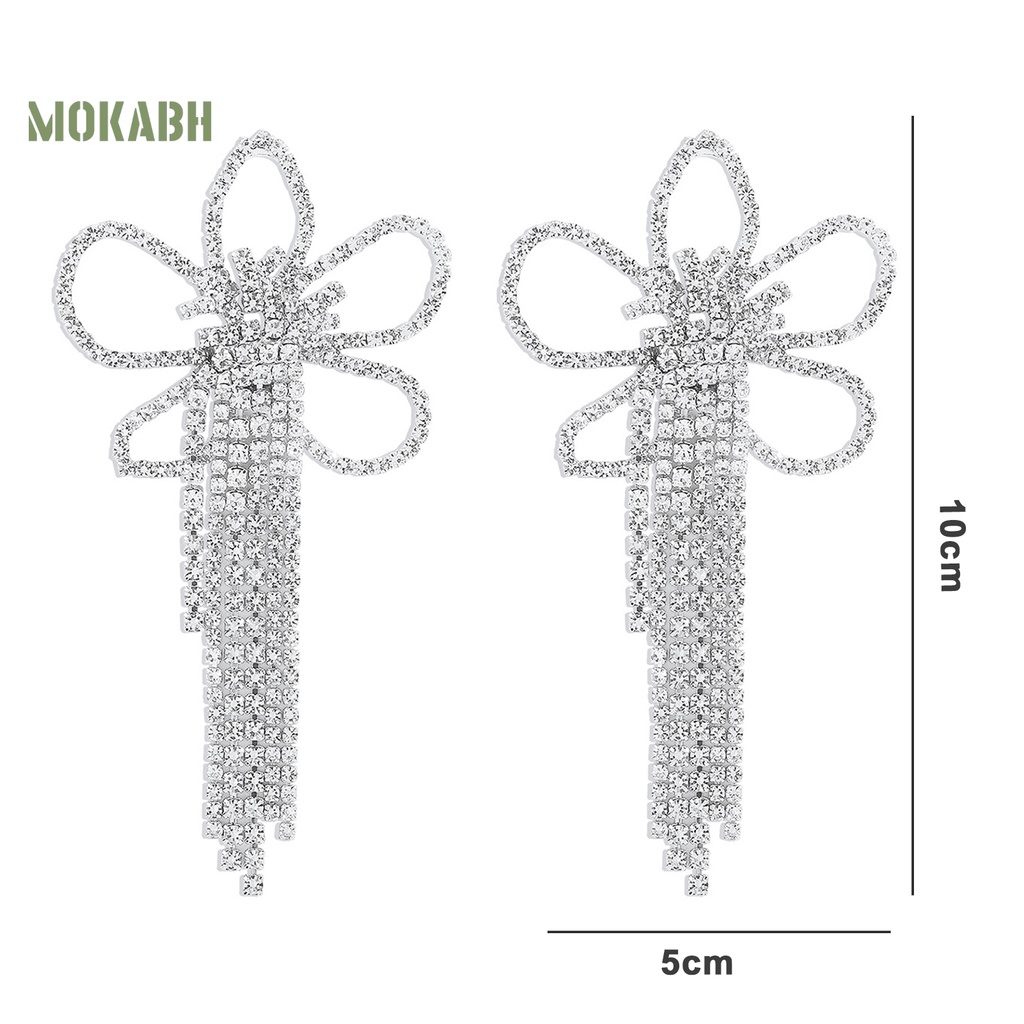 1 Đôi Bông Tai Hình Hoa Đính Đá Sang Trọng Dành Cho Nữ