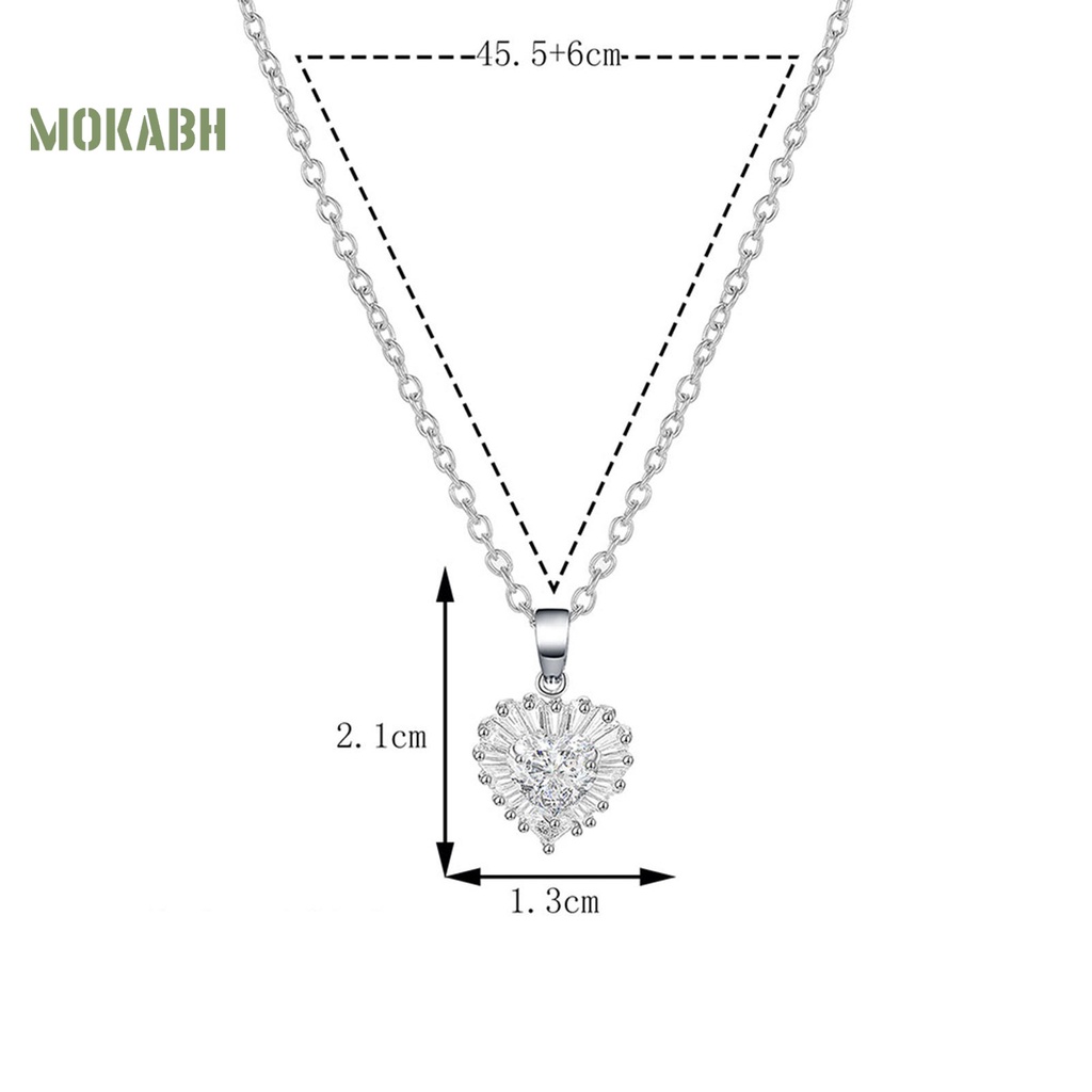 Vòng cổ Mặt Hình Trái Tim Đính Đá Sang Trọng Cho Nữ