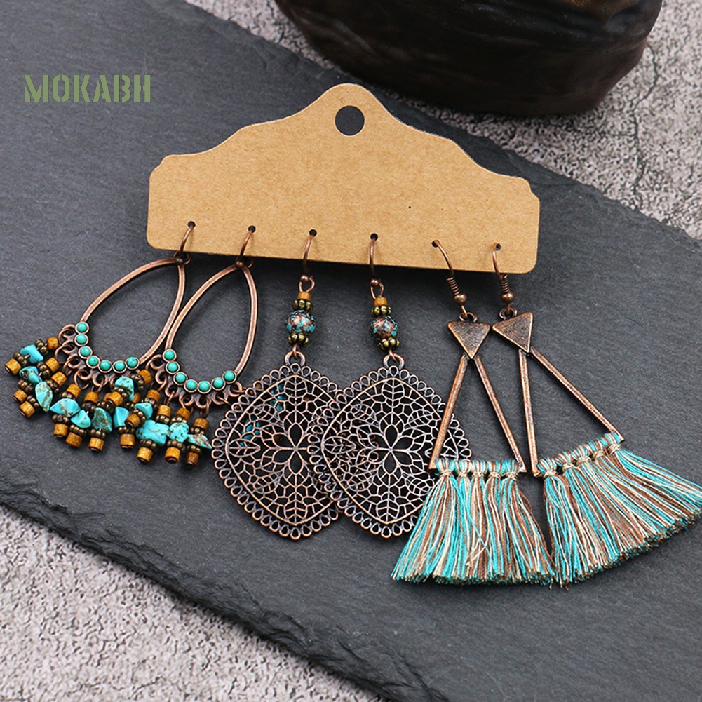 Set 3 Đôi Khuyên Tai Phong Cách Vintage Thời Trang Cho Nữ